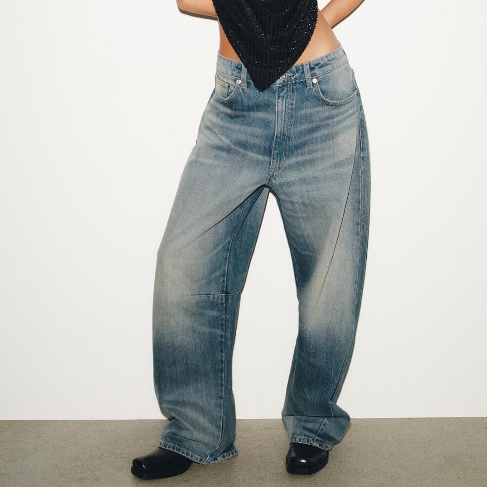 TRF MID-RISE BAGGY BALLOON JEANS